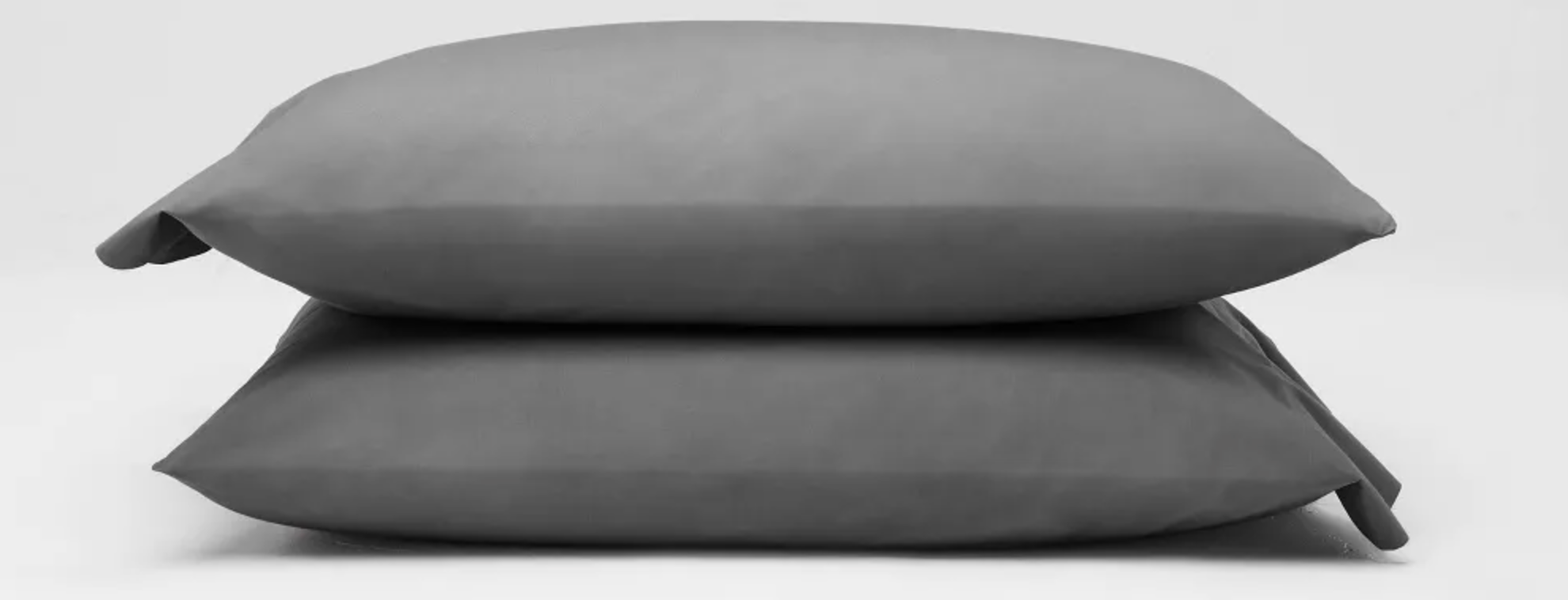 Casaluna pillowcase set two pillows with grey pillowcases