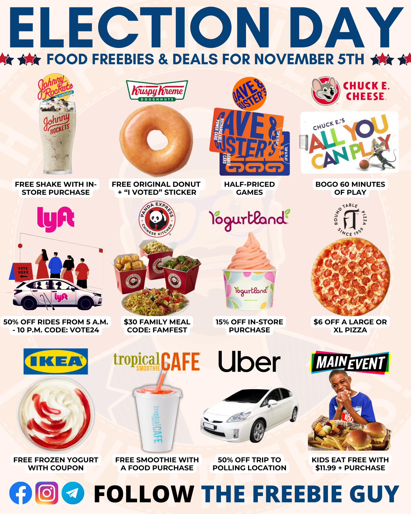 Election Day Food Freebies Deals Election Day Food Freebies Deals
