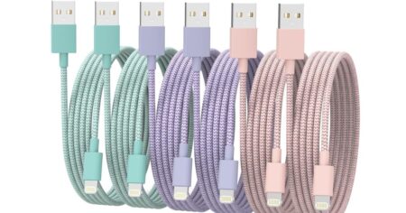 row of folded lightning cables