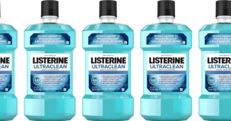 row of listerine bottles