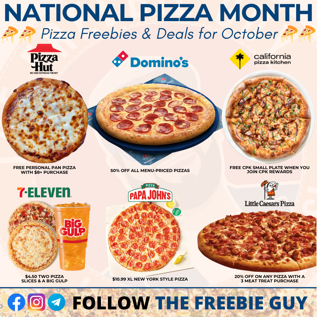 National Pizza Month Food Freebies Deals 1 National Pizza Month Food Freebies Deals 1