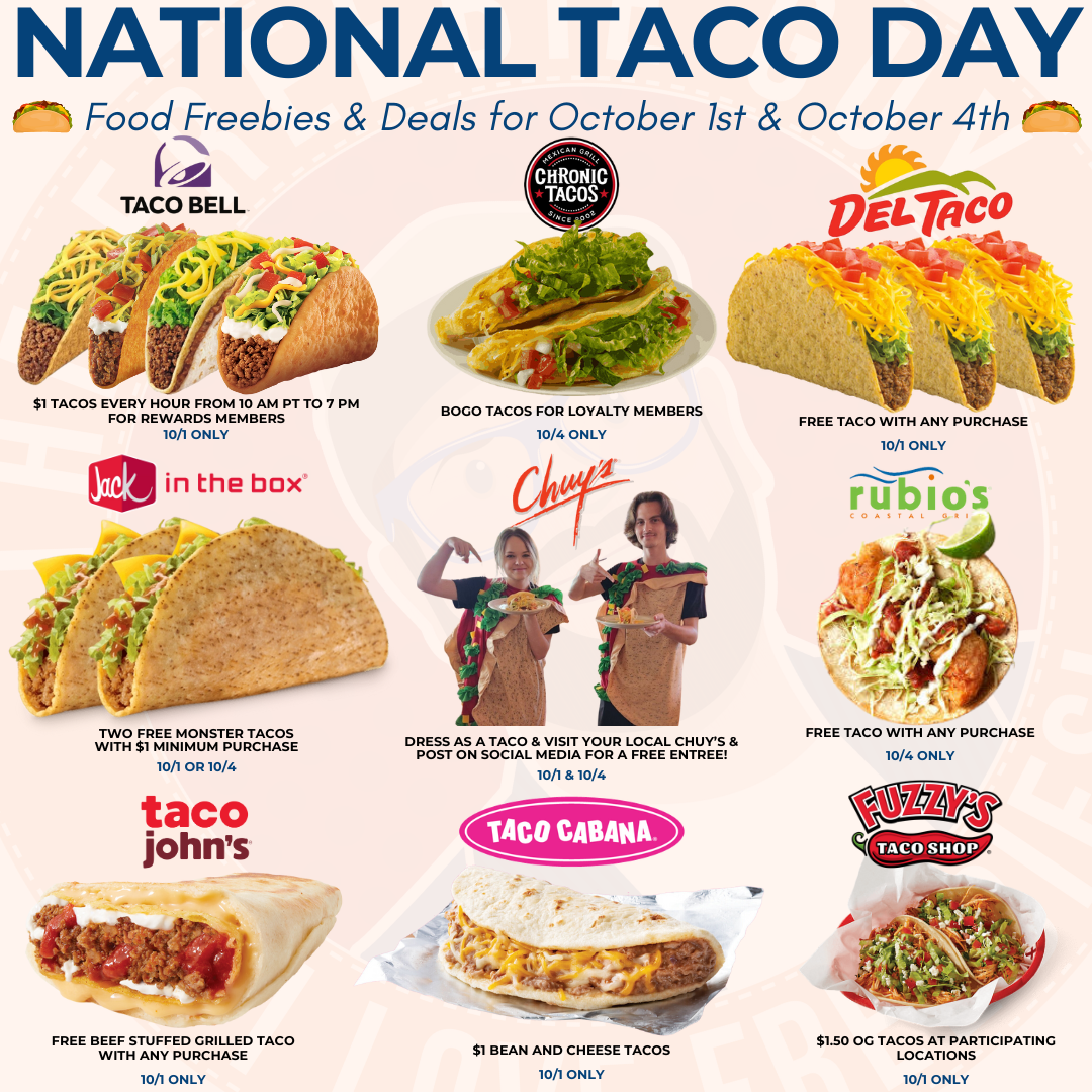 National Taco Day Food Freebies Deals National Taco Day Food Freebies Deals
