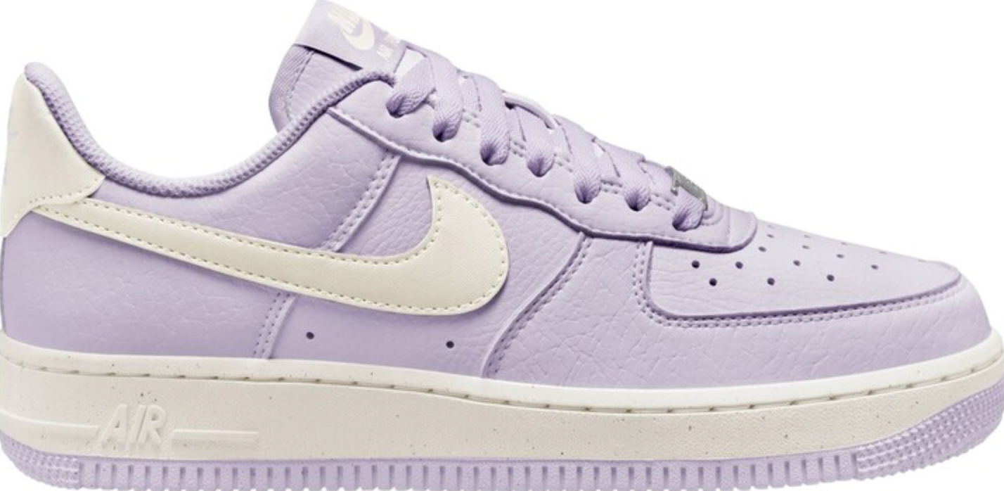 purple and white Nike sneaker