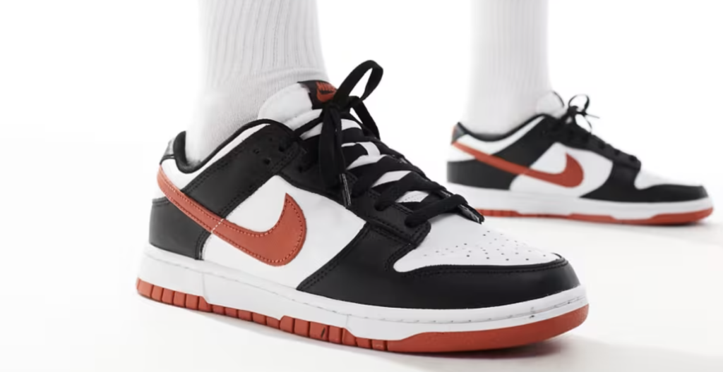 Nike Dunk Low Retro sneakers in white black and red Nike Dunk Low Retro sneakers in white black and red
