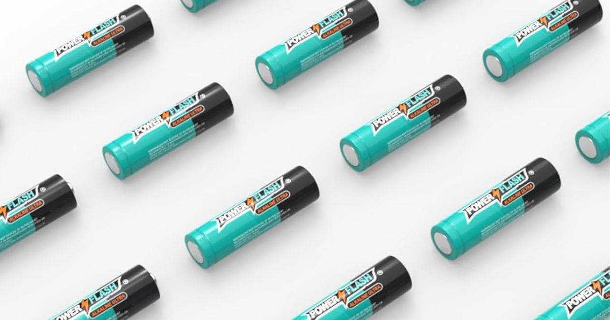 rows of Power Flash Batteries