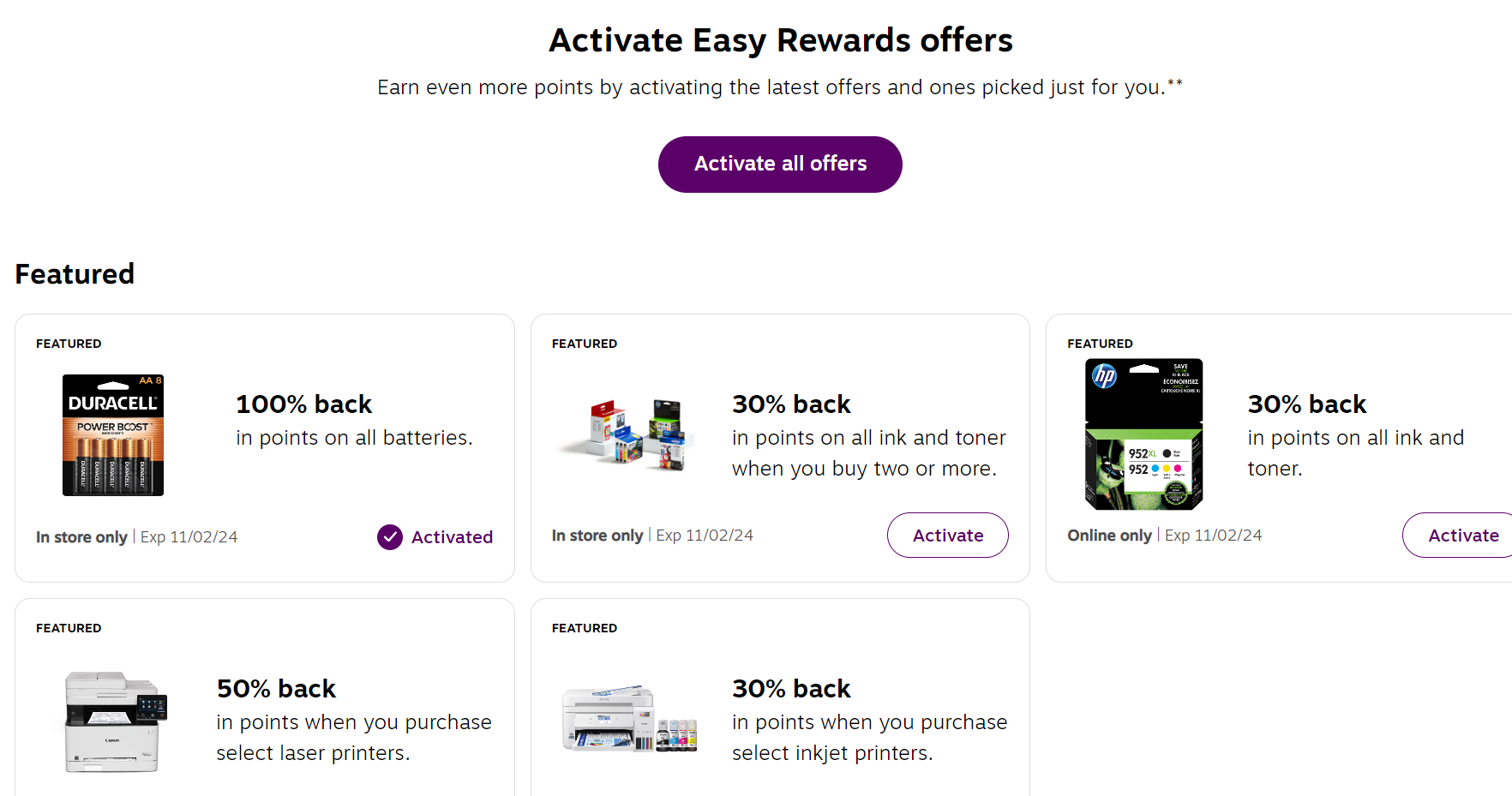 Staples rewards offers