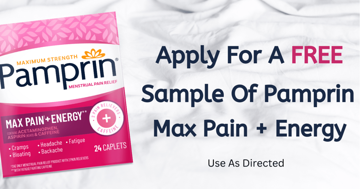 Apply to try Pamprin Max Pain Energy for Free! Apply to try Pamprin Max Pain Energy for Free!