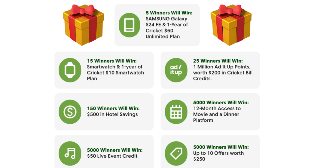 Cricket Extras Holiday Sweepstakes