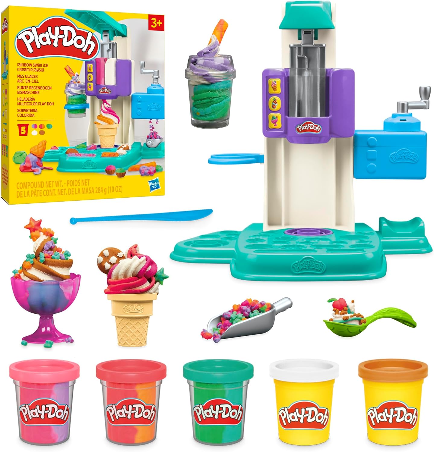 Play Doh Rainbow Swirl Ice Cream Playset Play Doh Rainbow Swirl Ice Cream Playset