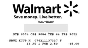 Walmart Receipt Walmart Receipt