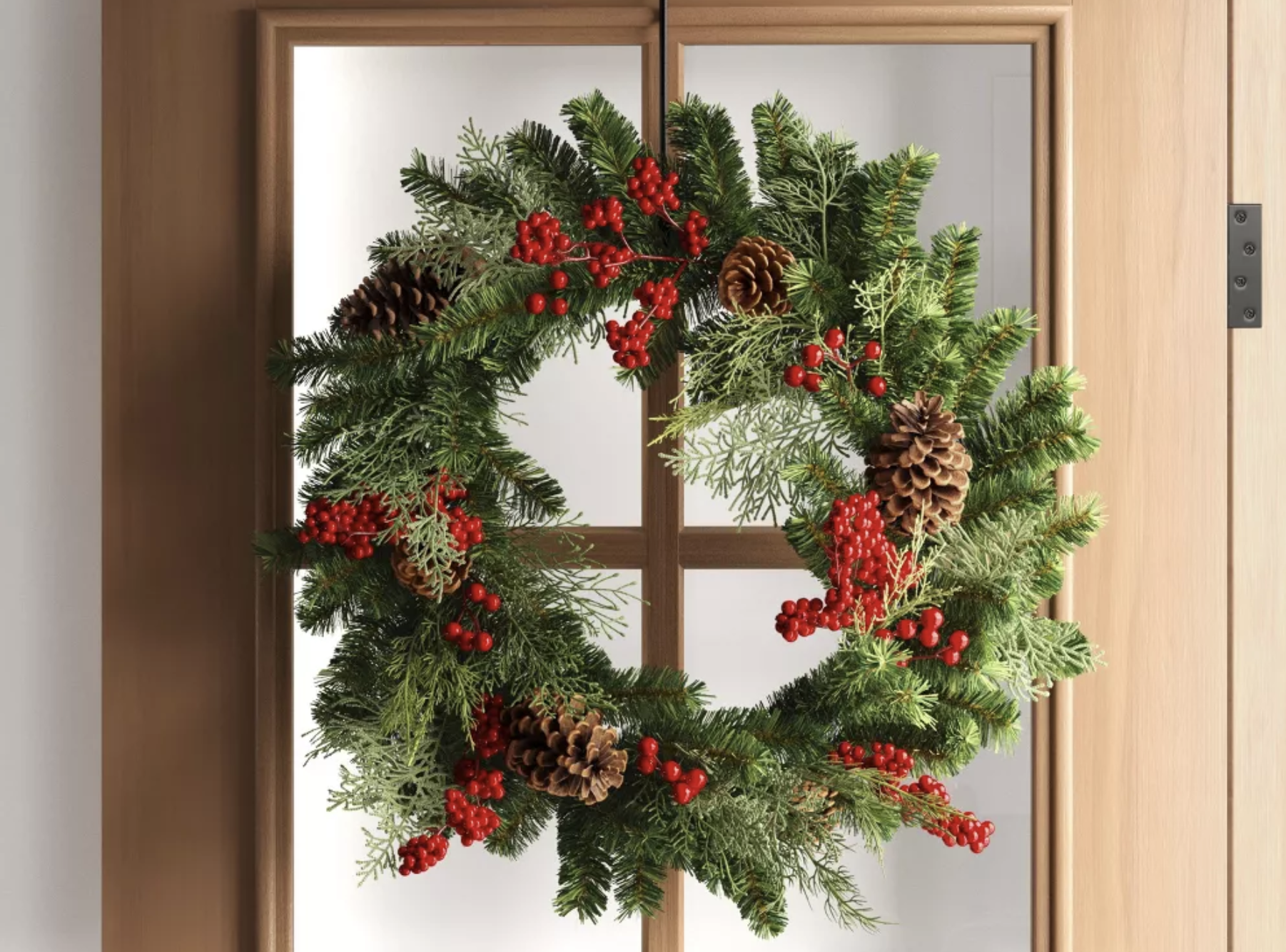 wreath hanging on a door