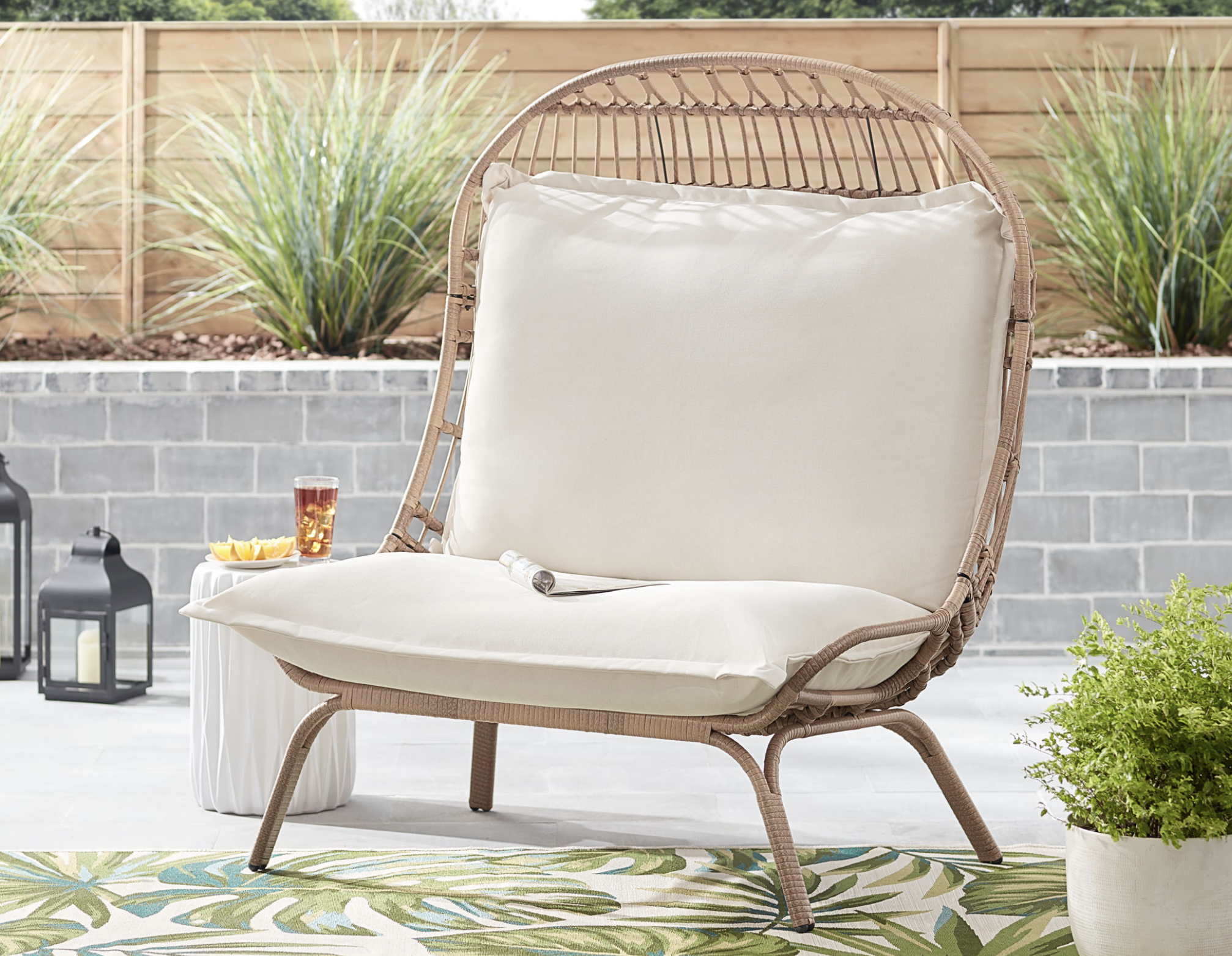 Better Homes Gardens Willow Sage Outdoor Wicker Patio Cuddle Chair Better Homes Gardens Willow Sage Outdoor Wicker Patio Cuddle Chair
