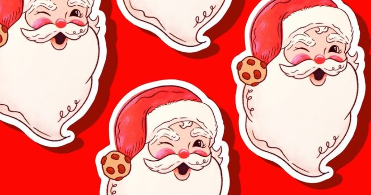 Crumbl Santa Sticker with Purchase at Crumbl