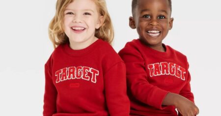 kids wearing Target Bullseye Sweatshirts