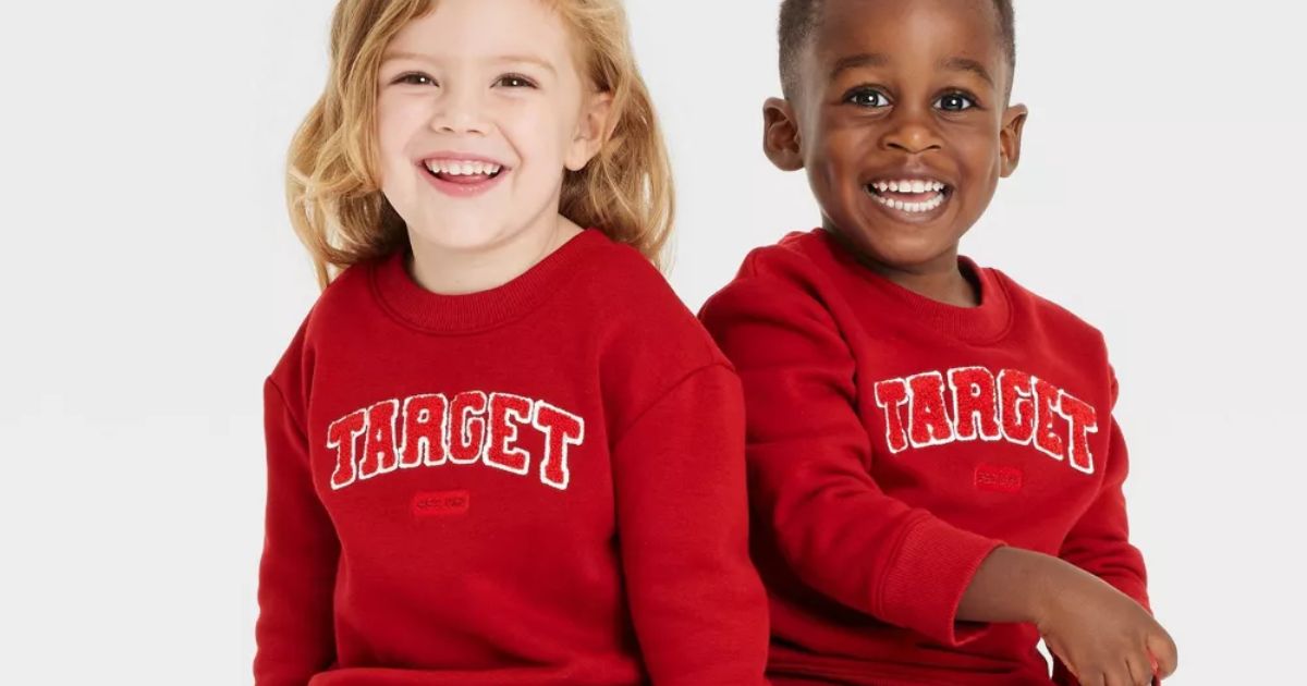 Target Bullseye Sweatshirt kids wearing Target Bullseye Sweatshirts