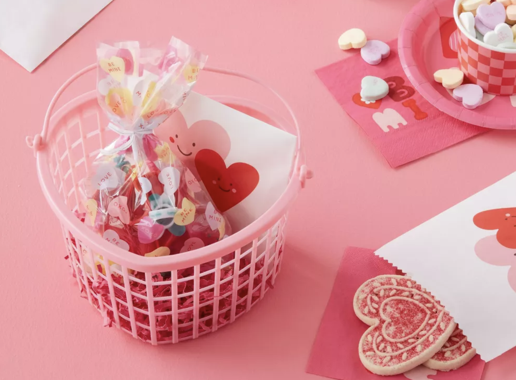Target Heart Basket heart basket with candy in it