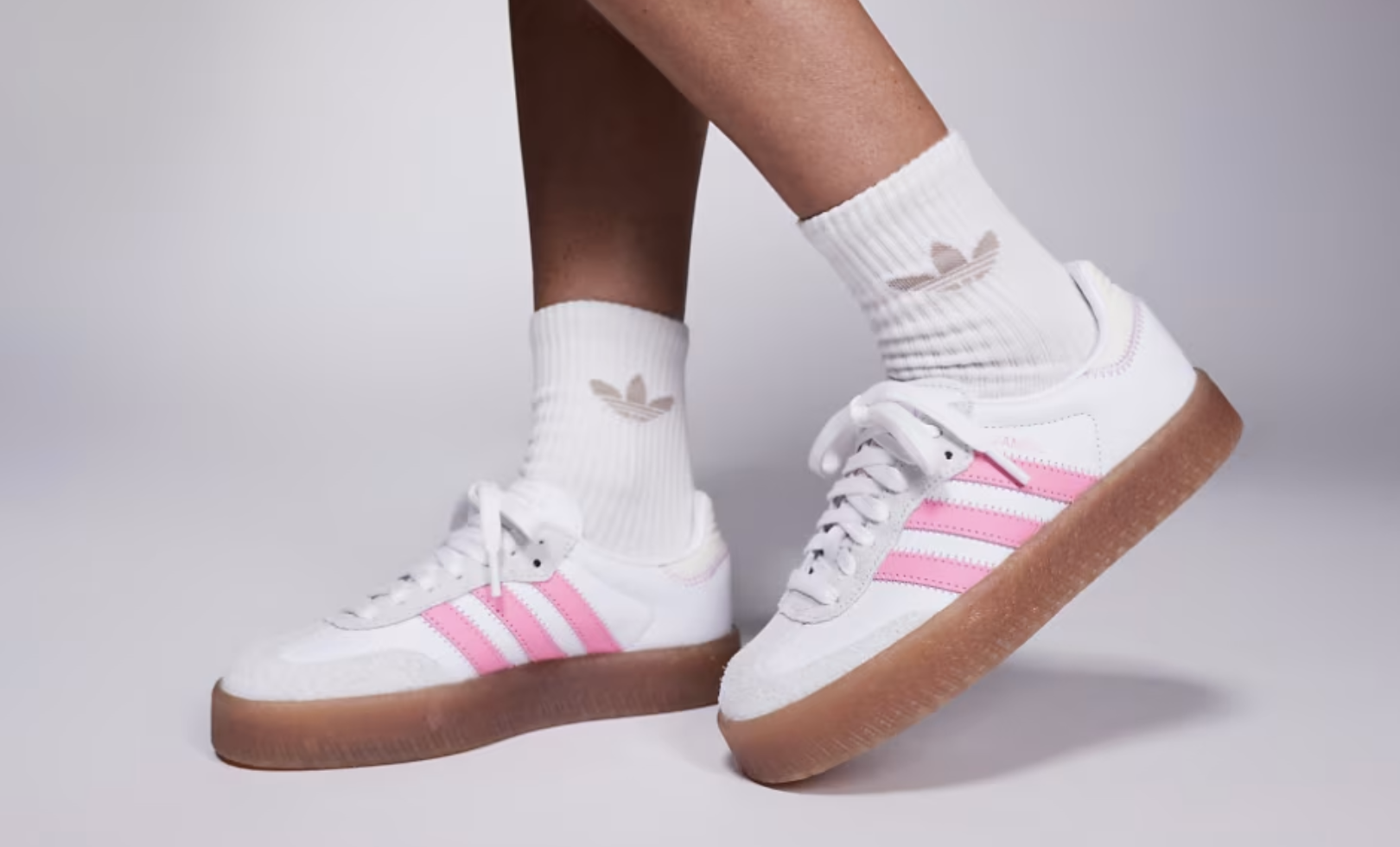 adidas Originals Sambae sneakers in white and pink adidas Originals Sambae sneakers in white and pink