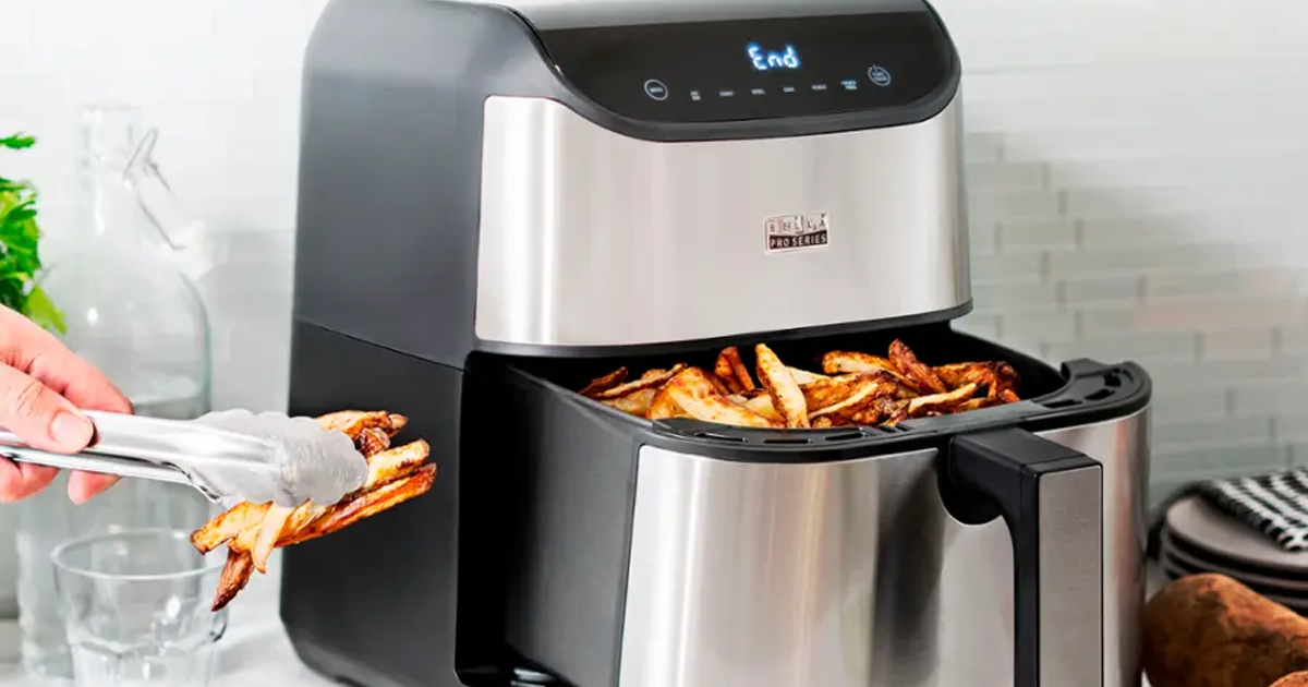 Bella Pro 6 qt touchscreen air fryer stainless steel