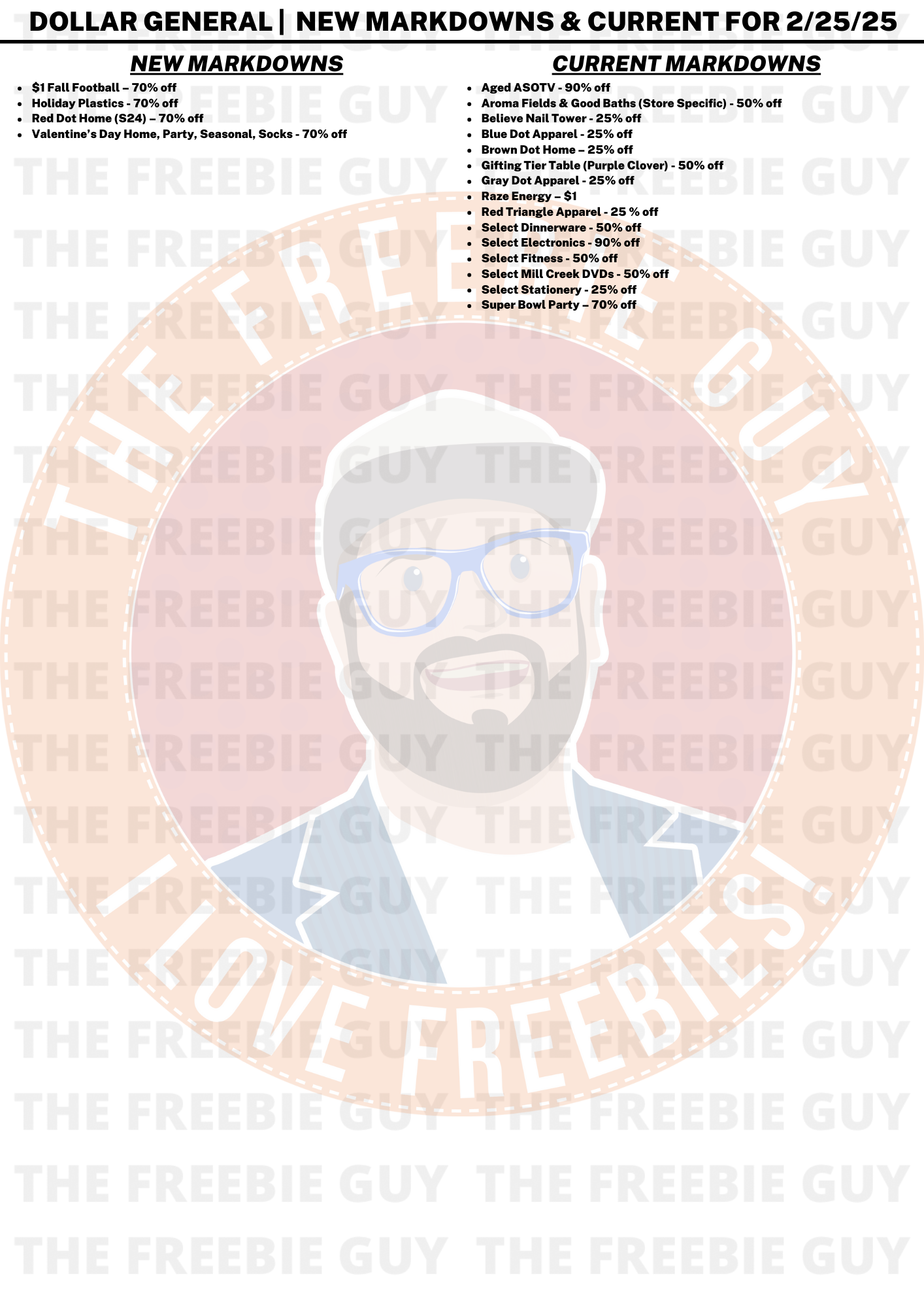 DOLLAR GENERAL NEW MARKDOWNS CURRENT FOR FEBRUARY 25 2025 DOLLAR GENERAL NEW MARKDOWNS CURRENT FOR FEBRUARY 25 2025