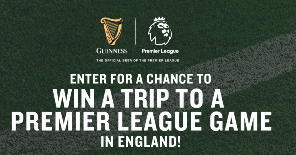 GUINNESS ENGLISH SOCCER TRIP SWEEPSTAKE