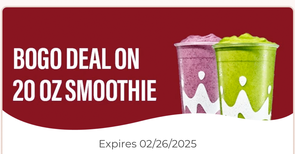 bogo 20 oz smoothies