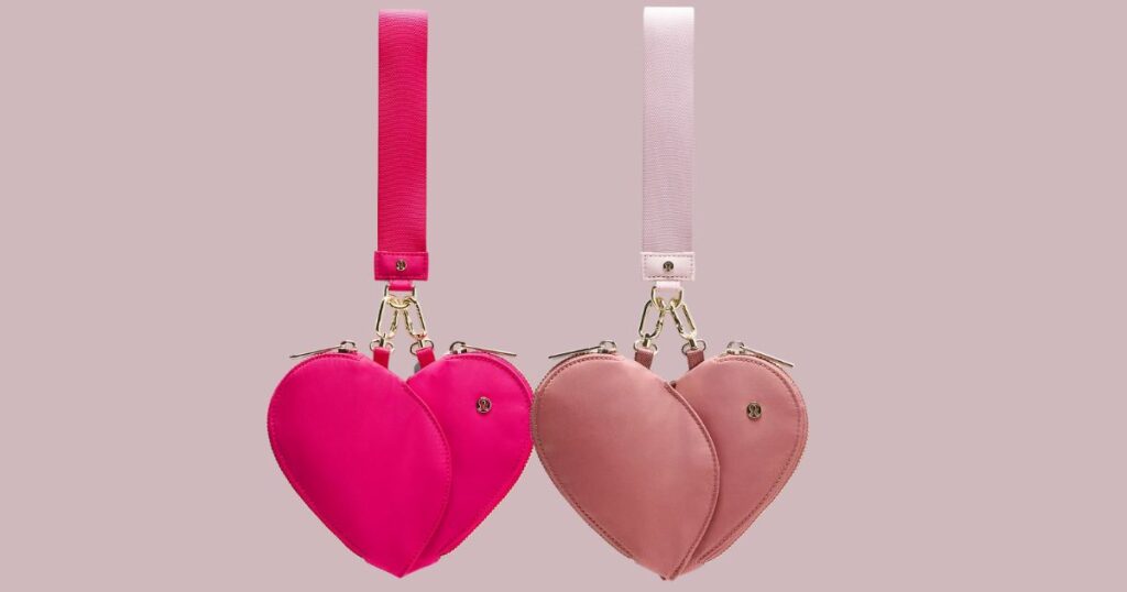 lululemon heart wristlet