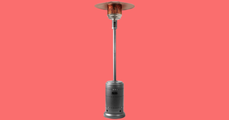Amazon Basics 46 000 BTU Outdoor Propane Patio Heater with Wheels