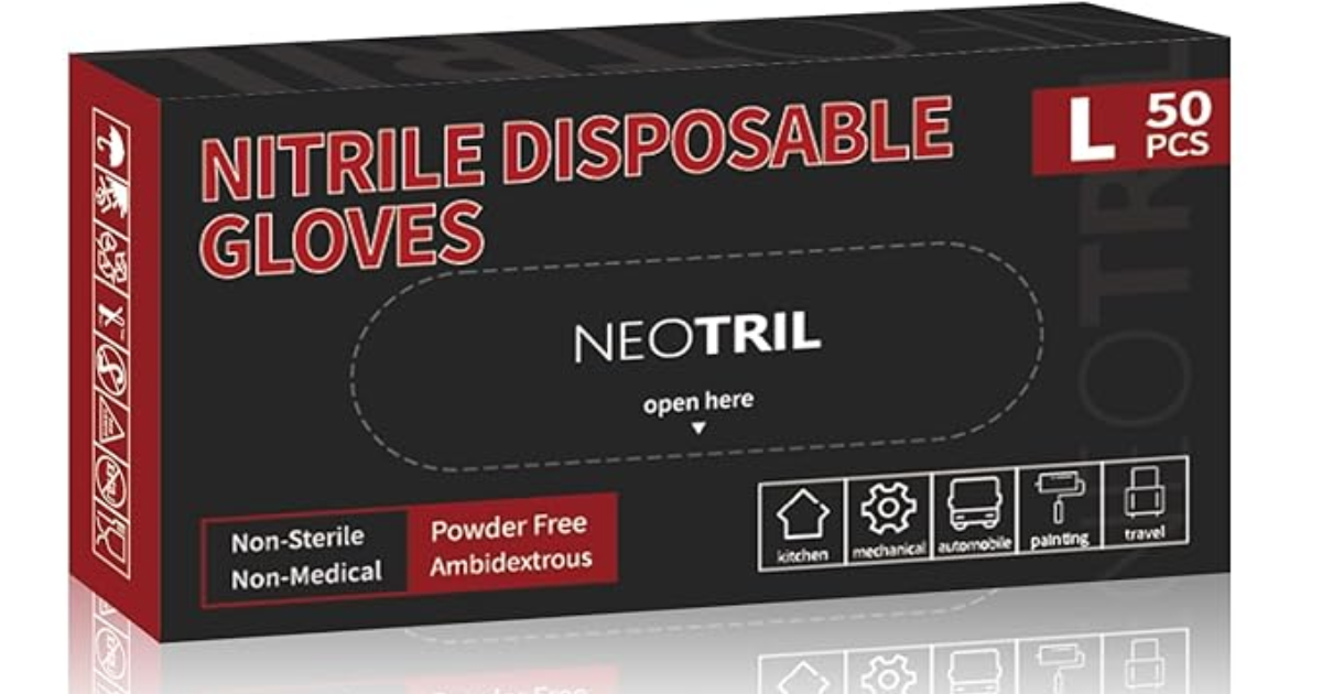 Black Nitrile Disposable Gloves 50ct