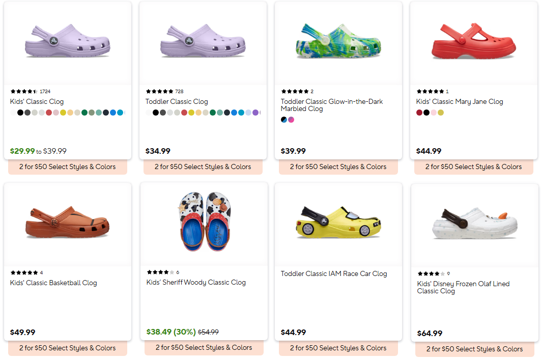 Screenshot 2025 02 28 at 7 19 04 AM Crocs 2 for $ 50