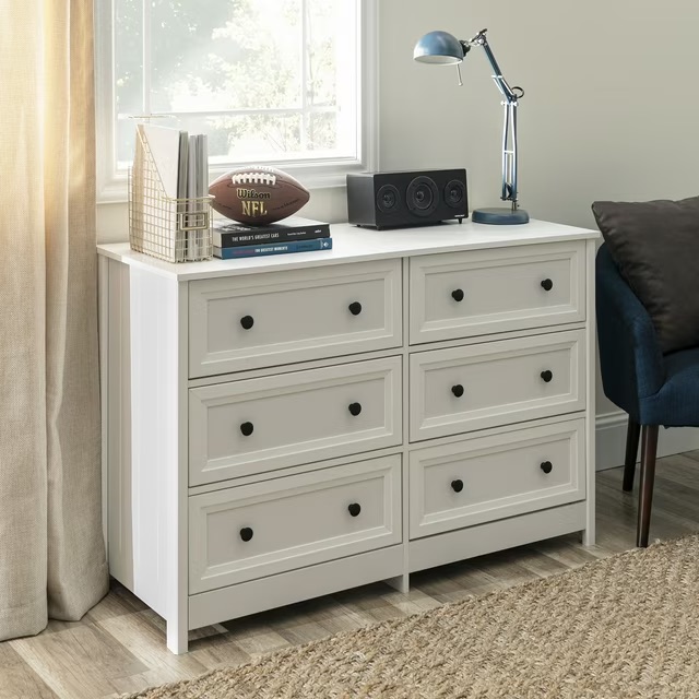 Walker Edison Modern Farmhouse Grooved 6 Drawer Dresser White 63341074 b453 493f 9cfe 27f05dc6df96 2 0c22e6659cc07e2edfbfdbb188e3a6ac