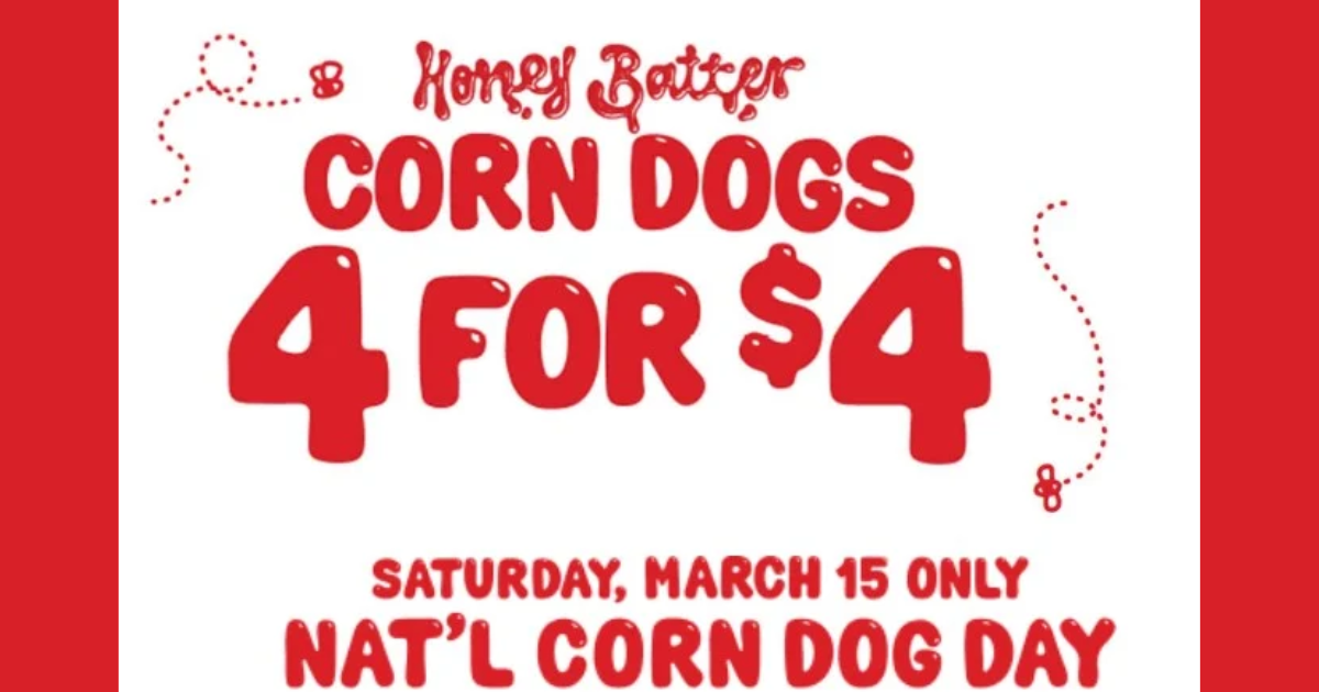 Wienerschnitzel 4 for $4 Corn Dogs