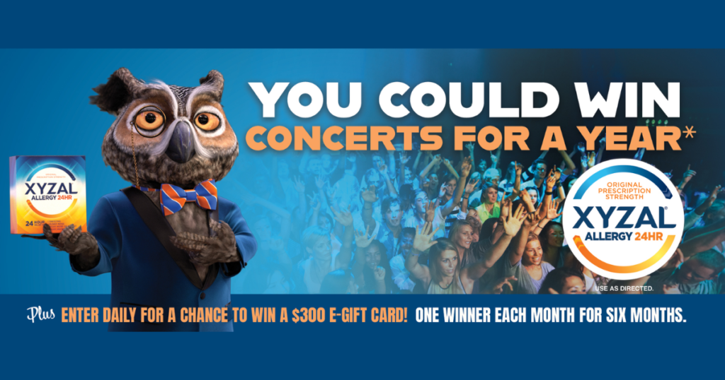 Xyzal Concerts for A Year 2025 Sweepstakes