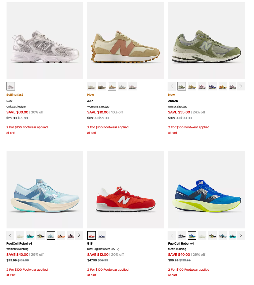 new balance 2 for 100