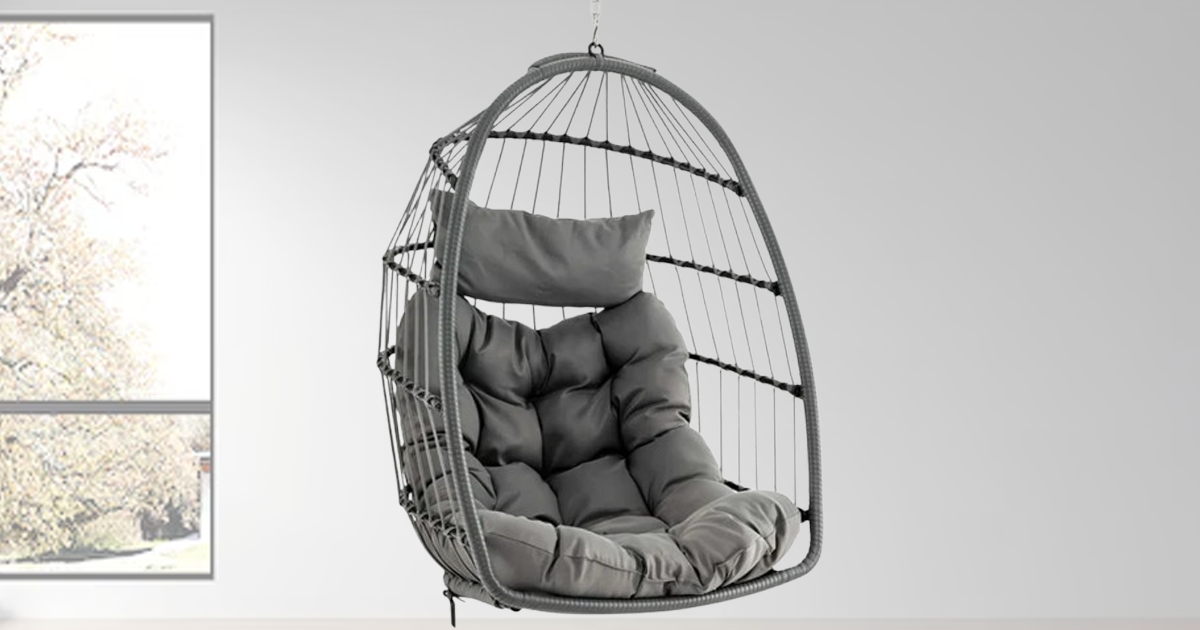 sugift hanging egg chair wicker swing hammock