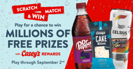 Casey’s Rewards Scratch Match and Win Instant Win Game