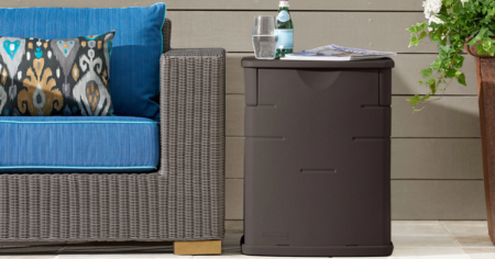 Rubbermaid 19 gal small resin outdoor storage deck box