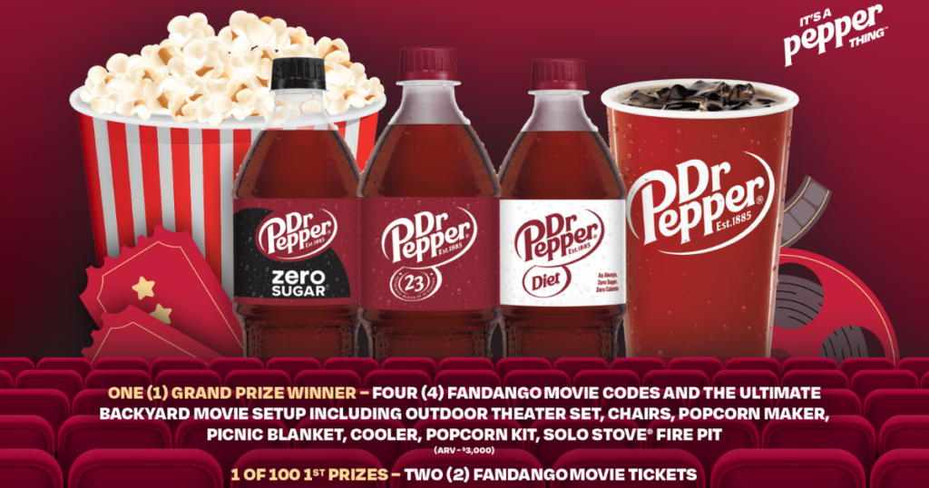The 2025 Dr Pepper Summer Movie Ticket Sweepstakes