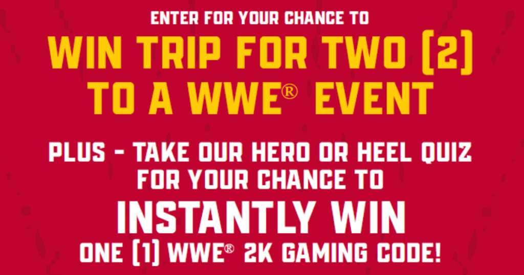Fireball Wheatley Wrestling Off Premise Instant Win Game Sweepstakes