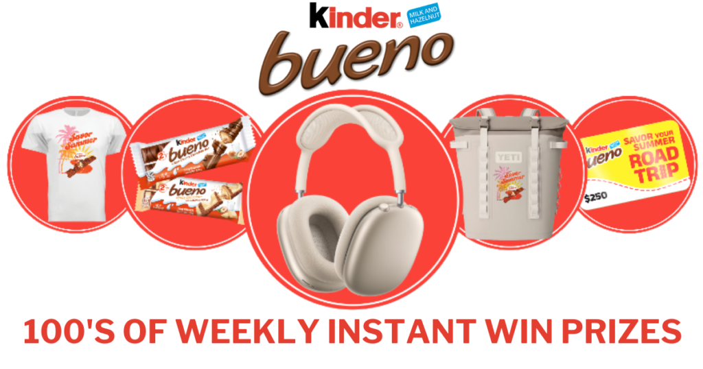 Kinder Bueno Savor Your Summer Road Trip Instant Win Game Sweepstakes