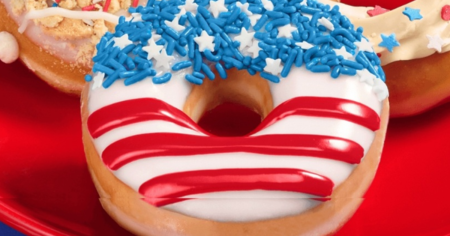 krispy kreme red white and blue doughnuts