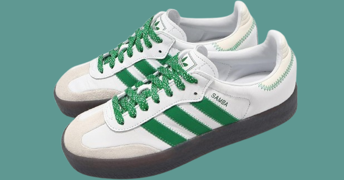Screenshot 2025 07 01 at 7 09 44 PM ADIDAS ORIGINALS SAMBAE SNEAKERS IN WHITE AND GREEN