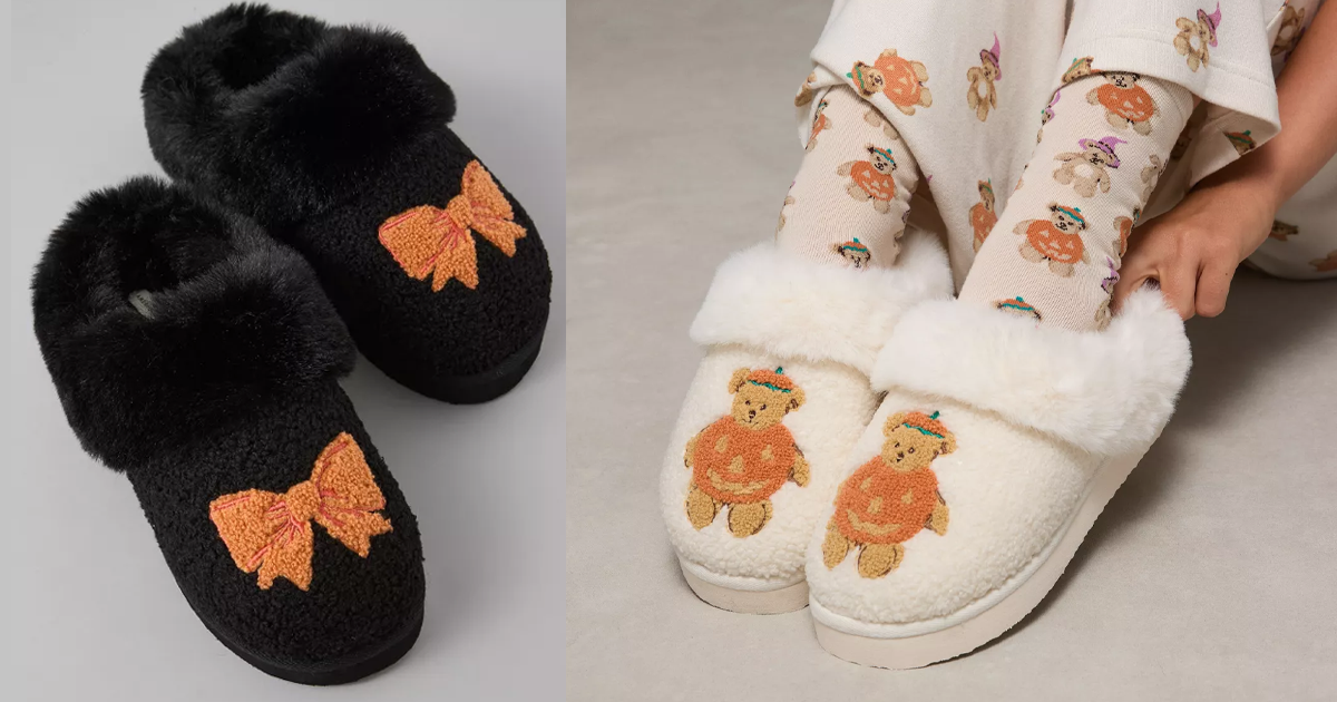 AE Halloween Scuff Slippers