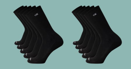 Calvin Klein Mens Crew Socks 5 Pack