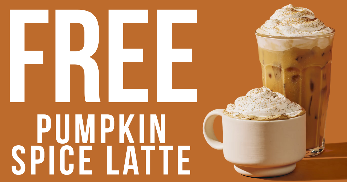 FREE Pumpkin Spice Latte at Starbucks FREE Pumpkin Spice Latte at Starbucks