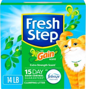 Fresh Step Clumping Cat Litter with Febreze Gain Scent 14lb Fresh Step Clumping Cat Litter with Febreze Gain Scent 14lb