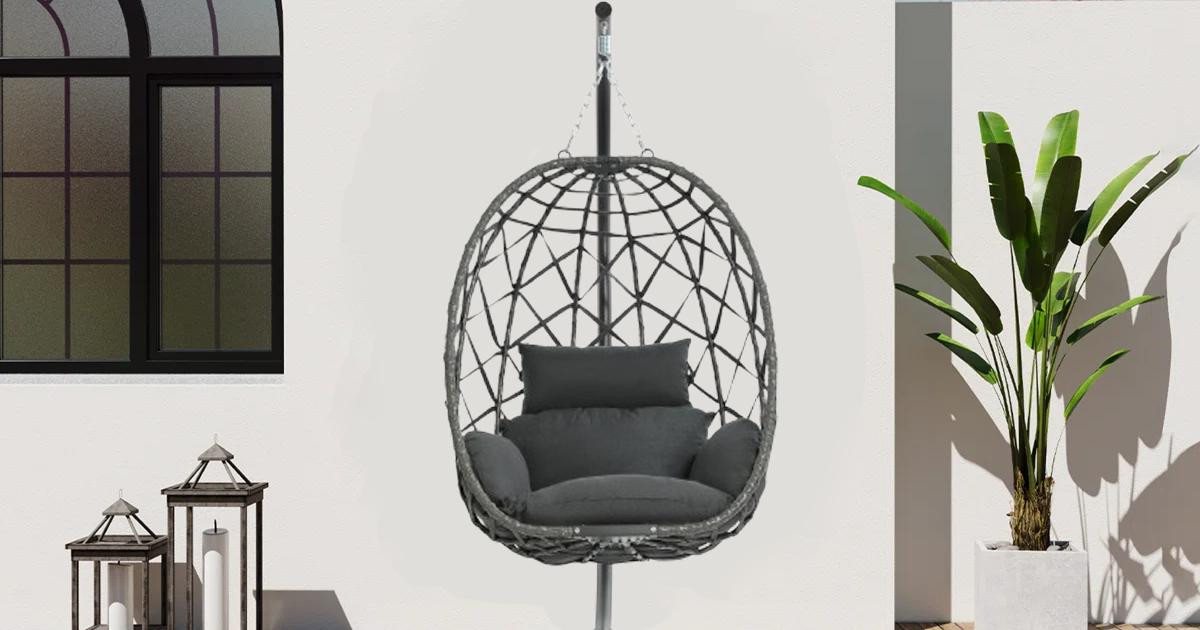 Gracie Oaks Battorff swing chair with stand Gracie Oaks Battorff swing chair with stand