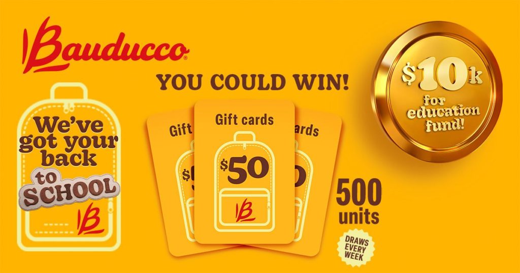 The Bauducco Back to School Sweepstakes