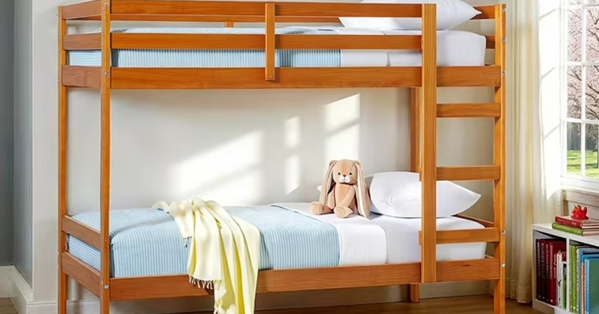 Walker Edison Modern Solid Wood Twin Over Twin Bunk Bed Walker Edison Modern Solid Wood Twin Over Twin Bunk Bed