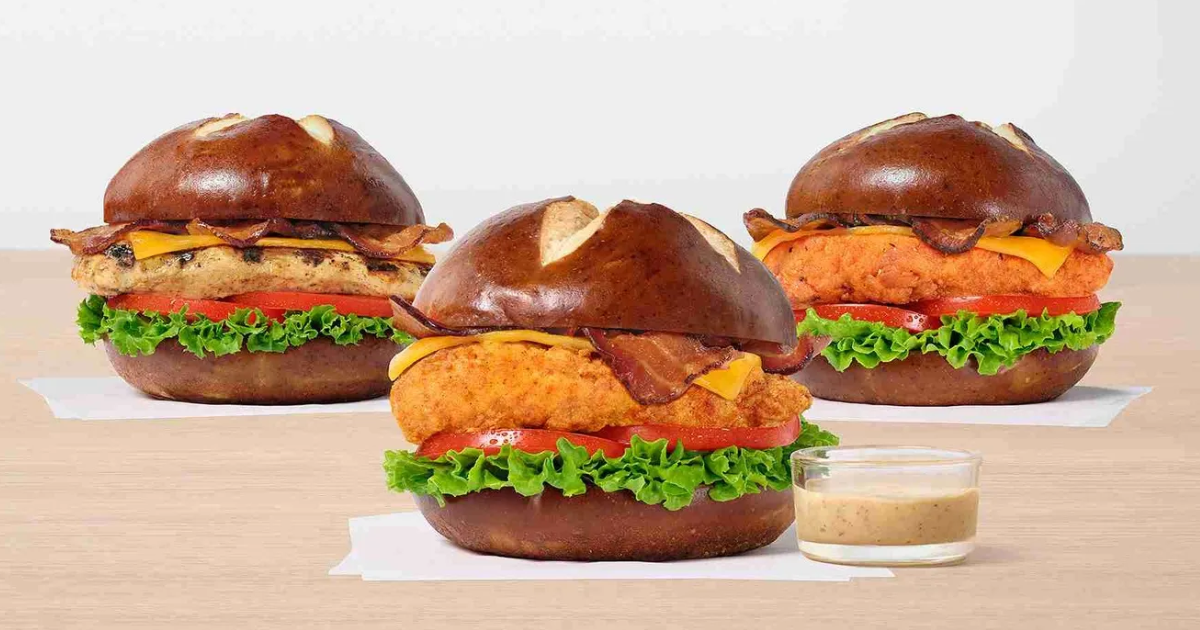 Chick fil A Pretzel Cheddar Club Sandwich Chick fil A Pretzel Cheddar Club Sandwich