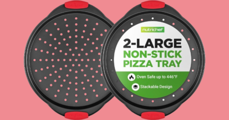 NutriChef 2 piece 13 inch nonstick pizza tray